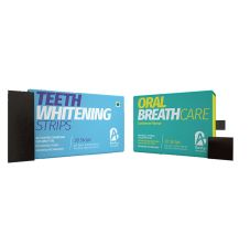 BonAyu Teeth Whitening Strips + Oral Breath Care Cardomom Flavour Strips, Pack of 2 - 30 Strips Each