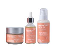 BrownSkin Beauty Brown Bakery Face Serum, Face scrub & Face Body Lotion Combo