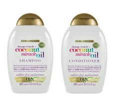 OGX Extra Strength + Damage Remedy + Coconut Miracle Oil Shampoo & Conditioner, Combo