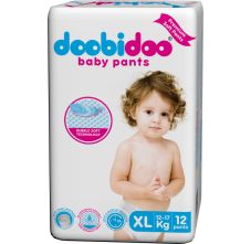 Doobidoo Baby Pants - Extra Large Size Diapers, 12 Pants
