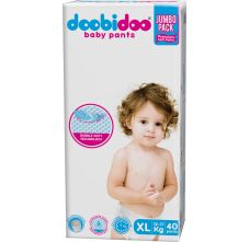 Doobidoo Baby Pants - Extra Large Size Diapers, 40 Pants