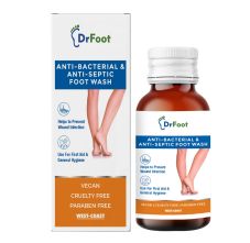 Dr Foot Antiseptic Antibacterial Foot Wash - Helps to Athlete's Foot, Candida, Ringworm, Jock Itch, Foot Odor & Toenail Issues, 100ml