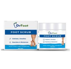 Dr Foot Foot Scrub with Tea Tree, Sweet Almond Oil, Exfoliator Dry Skin Remover, Softens for Thick Cracked Dry Heel Feet, 100gm