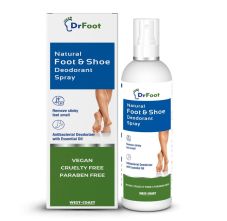 Dr Foot Natural Foot & Shoe Deodorant Spray with Essential Oils & Enzymes, 100ml