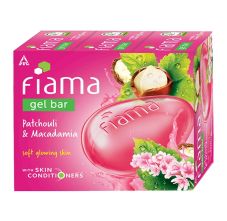 Fiama Gel Bar Patchouli And Macadamia For Soft Glowing Skin, With Skin Conditioners - Pack of 3, 125gm each