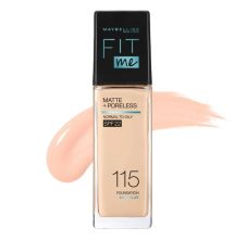 Maybelline New York Fit Me Matte+Poreless Liquid Foundation With Clay - 115 Ivory, 30ml