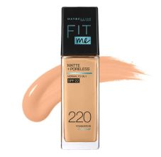 Maybelline New York Fit Me Matte+Poreless Liquid Foundation With Clay - 220 Natural Beige, 30ml