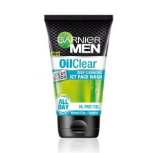 Garnier Men Oil Clear Clay D-Tox Deep Cleansing Icy Face Wash, 100gm