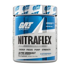 GAT Sport Nitraflex Advanced Pre-Workout Powder - Blue Raspberry, 30 Servings
