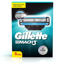 Gillette Mach 3 Shaving Blades, Pack of 6 Cartridges, 1pc