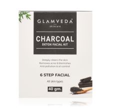Glamveda Charcoal Detox & Anti Pollution Facial Kit, 40gm