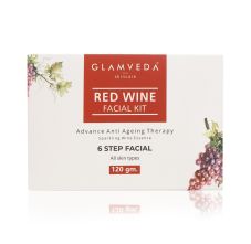 Glamveda Red Wine Advance Anti Ageing Facial Kit, 120gm
