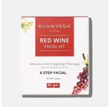 Glamveda Red Wine Advance Anti Ageing Facial Kit, 40gm