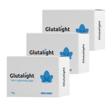 Glutalight Skin Lightening Soap For Reduce Freckles, Age Marks, Acne Spots, 75gm (Pack of 3)