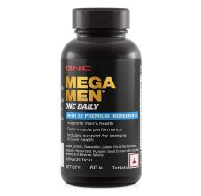 GNC Mega Men One Daily Multivitamin With Vitamin C, D, E Zinc, 60 Tablets
