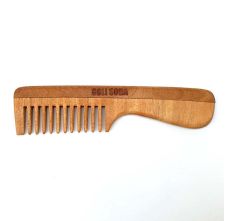 Goli Soda Neem Wood Comb - Wide Tooth with Handle, 1pc