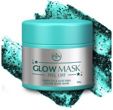 The Beauty Co. Green Tea & Aloe Vera Glitter Glow Mask, 100gm