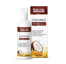 Haironic Hair Science Coconut Hair Oil for All Hair Types and Skin Type Daily Hydration, Skin Moisturizer & Promotes Healthy Hair Growth, 100ml