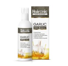 Haironic Hair Science Garlic Hair Oil for Control Dandruff, Control Hair Loss, Stimulate Hair Growth and 100 % Pure & Natural, 100ml