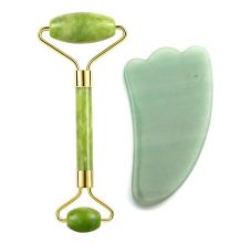 Getmecraft Jade Roller for Face Massager and Wing Shape Gua Sha Facial Massage Tool Set, Combo