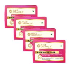 Khadi Organique Rosewater Soap - Pack Of 4, 500gm