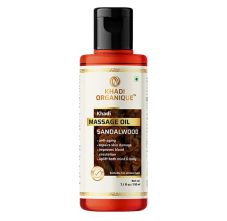 Khadi Organique Sandalwood Massage Oil Without Mineral, 210ml