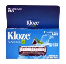 Kloze Advance 3, Shaving Razor for men with 3 Blades + 2 Cartridges