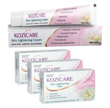 Kozicare Skin Lightening Kit for Whiter & Brighter Skin - 3 Soap, 1 Cream