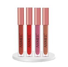 Asmee Combo Liquid Lipstick Berry Fantasy + Ruby Red + Tropical Hibiscus + Bergenia