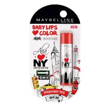 Maybelline New York Baby Lips Loves NYC Lip Balm, Broadway Red, 4gm