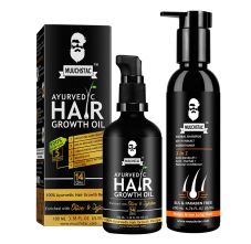 Muuchstac Hair Care Kit - Ayurvedic Hair Growth Oil 100ml with Herbal Shampoo 200ml, Combo