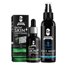 Muuchstac Herbal Skin Lightening Oil 30ml with Ocean Face Wash 100ml, Combo