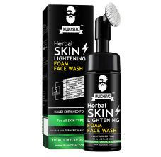 Muuchstac Herbal Skin Lightening Foam Face Wash - Inbuilt Brush, 100ml