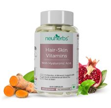 Neuherbs Hair Skin Vitamins with Hyaluronic Acid, 60 Capsules