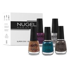 NUGEL 5 In 1 Combo 23 Quick Dry Gel Finish Nail Paint - Birthday Confettion, Nail Kit, 65ml