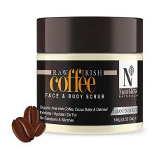NutriGlow Natural's Raw Irish Coffee Face & Body Scrub, 100gm