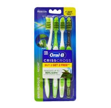 Oral-B Crisscross Toothbrush with Neem Extract - Medium - Buy 2 Get 2 Free, Assorted