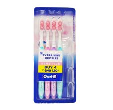 Oral-B Sensitive Whitening - Extra Soft - Toothbrush - Pack of 4, Assorted