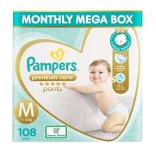 Pampers Premium Care Diaper Pants Monthly Box Pack - Medium, 108 Pack
