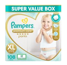 Pampers Premium Care Super Value Box Pack - XL, 108 Pack
