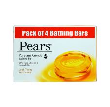 Pears Pure and Gentle Bathing Bar, 75gm, Pack of 4 