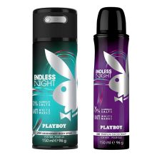 Playboy Endless Night Man + Endless Night Woman Deodorant Spray, 300ml