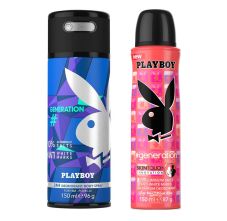 Playboy Generation Man + Generation Woman Deodorant Spray, 300ml