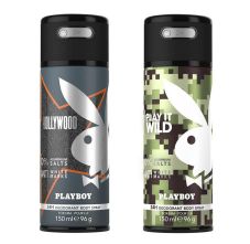 Playboy Hollywood + Wild Deo New Combo Set - Pack of 2 Men, 300ml