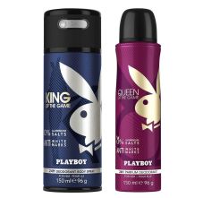 Playboy King Man + Queen Woman Deodorant Spray, 300ml