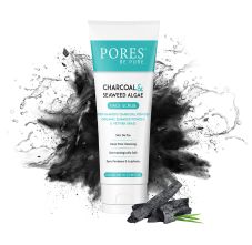 PORES Be Pure Charcoal & Seaweed Algae Gel Face Scrub, 100ml