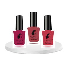Asmee Combo Premium Nailpolish Lotus Pink + Maple Leaves + Pearl Pink