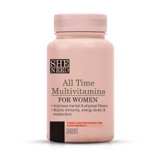 SheNeed All Time Multivitamins and Minerals for Women - for Everyday Nutrition & Energy, 60 Tablets