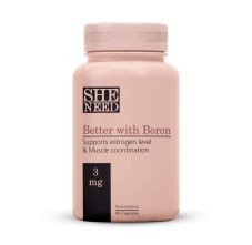 SheNeed Boron Supplements 3mg For Women - Better Muscle Coordination & Maintains Estrogen Levels, 60 Capsules