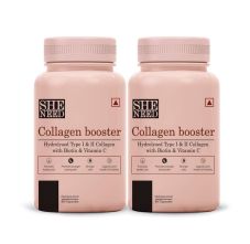 Sheneed Collagen Booster With Hydrolysed Collagen For Men & Women, 60 Capsules (Pack Of 2)